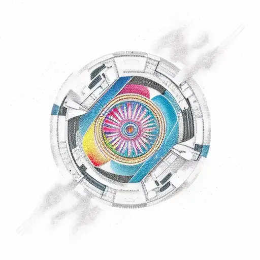 Yin and Yang cruise ship semi truck tattoo design idea