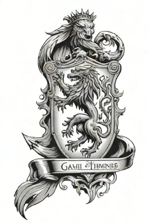 Game of thrones sigil shield wall tattoo design idea