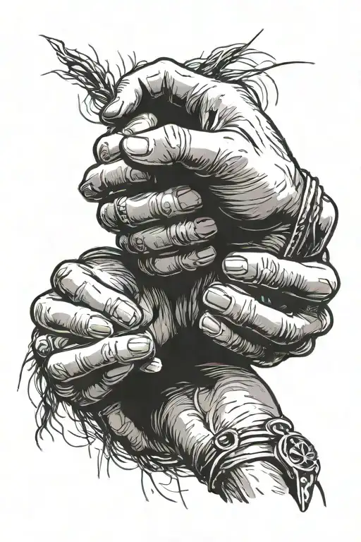 Lesbian hand choking each other tattoo design idea