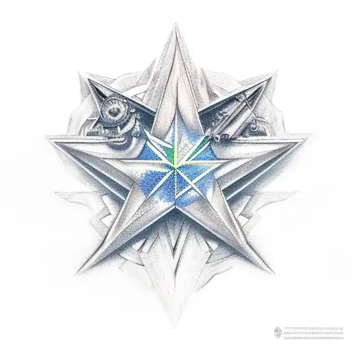 rain star gemini tattoo design idea