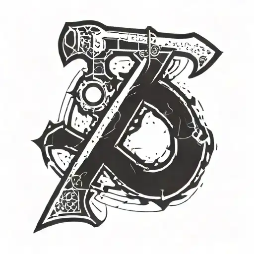 half life symbol with crowbar tattoo design idea