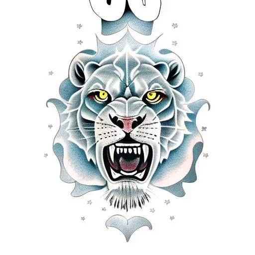 roaring Lion with the name Antonio  tattoo design idea
