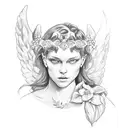 Laurel wreath with Angel  tattoo design idea