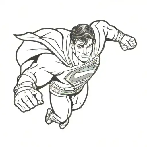a superman that has been shot  tattoo design idea