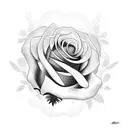 Rosas e borboletas tattoo design idea