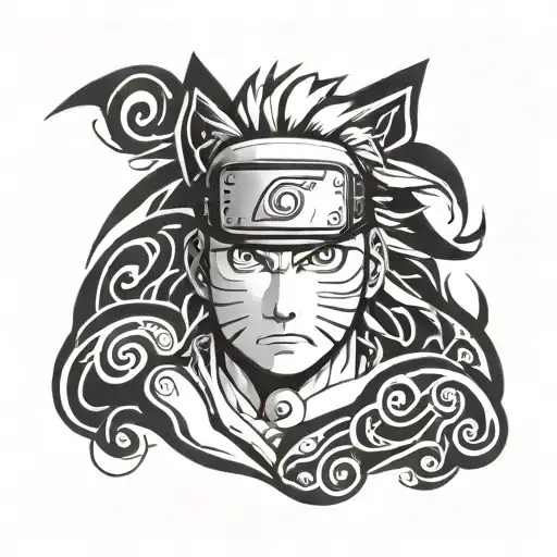 Naruto curse mark with shadowing tattoo design idea