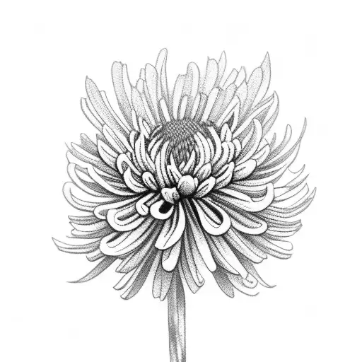 Chrysanthemum primrose bouquet tattoo design idea