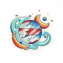 ocean mars bullets tattoo design idea