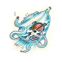 ocean mars bullets tattoo design idea