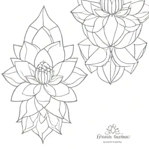 buddhist petal structure tattoo design idea