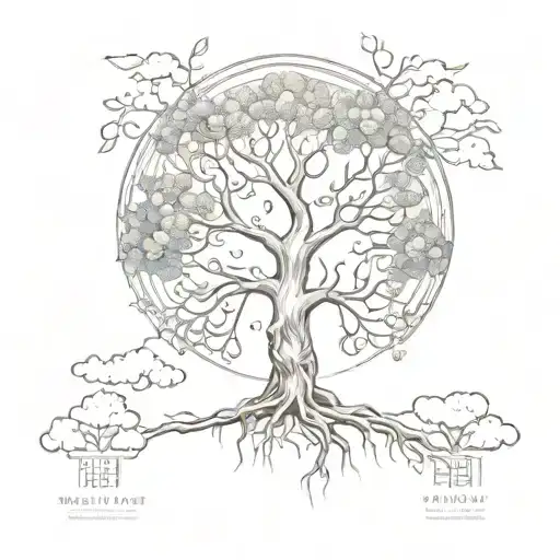 Buddhist tree of life tattoo design idea