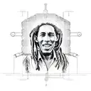 A circuit diagram incorporting Bob Marley, the Internet and Botswana tattoo design idea