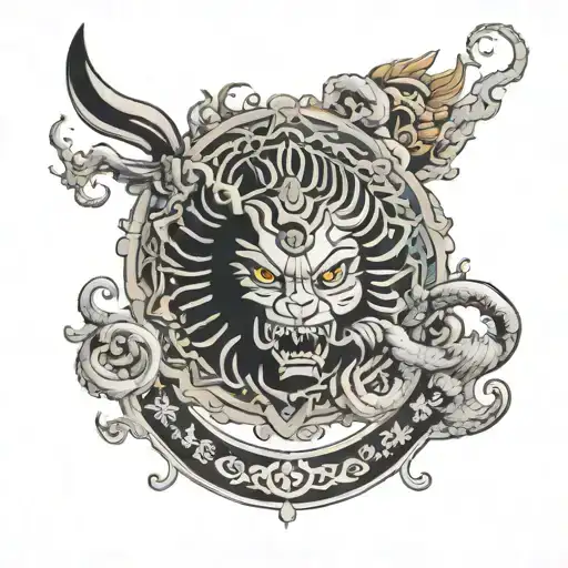 the tattoo must have a Durga and diksha name in hindi in it. tattoo design idea