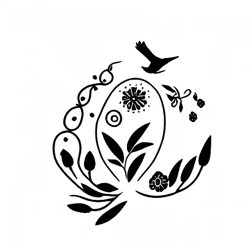 memorial tattoo with spanish script, flowers, and birds tattoo design idea