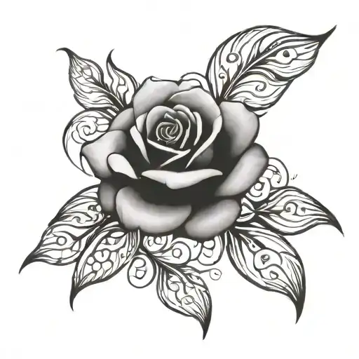 dying rose faded  tattoo design idea
