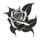 dying rose tattoo design idea