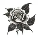 dying rose tattoo design idea