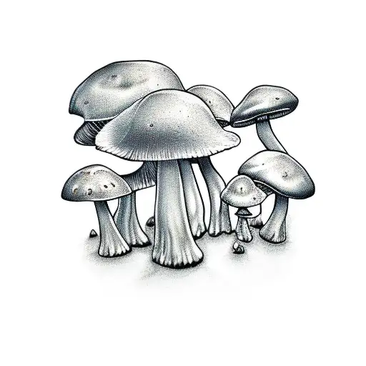 mushroom tattoo design idea