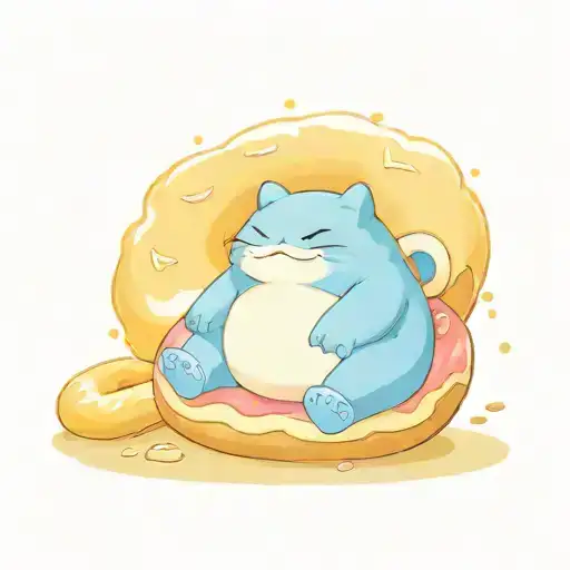 snorlax on a donut   tattoo design idea