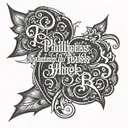 Philippians 4:13 written tattoo design idea