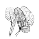 monstera and epipremnum leaves and tendrils form the skeletal formula of dopamine  tattoo design idea