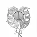 monstera and epipremnum leaves and tendrils form the skeletal formula of dopamine  tattoo design idea