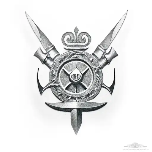 crusader dagger tattoo design idea