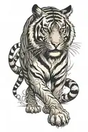 tiger walking tattoo design idea