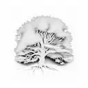 oak tree tattoo design idea