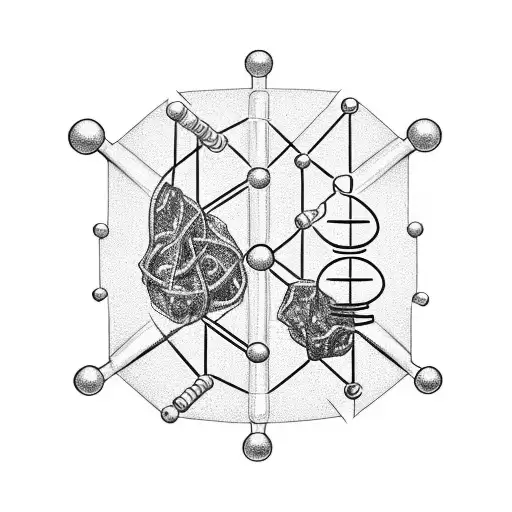 Chemistry-inspired tattoo featuring beakers and DNA strands tattoo design idea