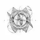 An abstract art piece combining a family tree and math equations tattoo design idea