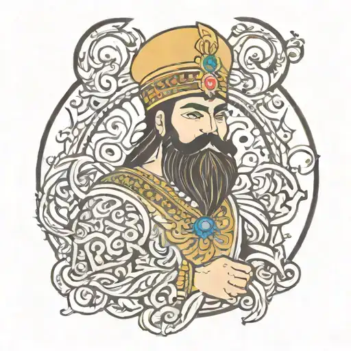 persian king tattoo design idea