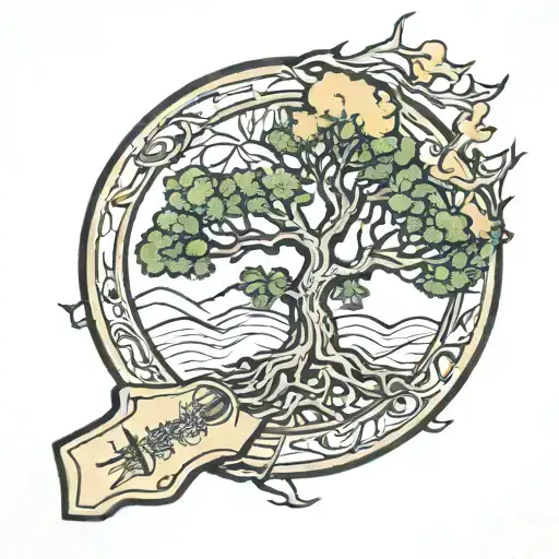Tree of Death guitar inlay forearm tattoo tattoo design idea