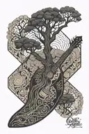 tree of death guitar fingerboard inlay forearm tattoo tattoo design idea