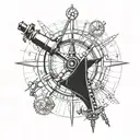 sextant navigation tattoo design idea