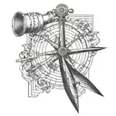sextant navigation tattoo design idea