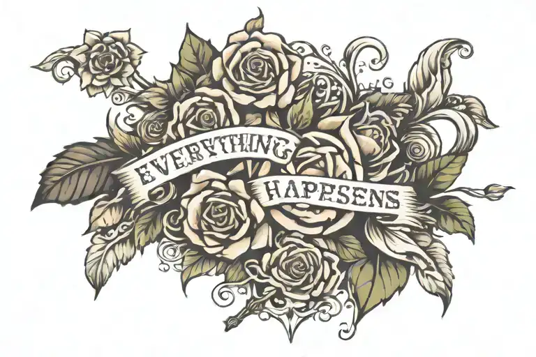 everything happens for a reason tattoo design idea