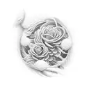 Wrap around heather bush tattoo design idea