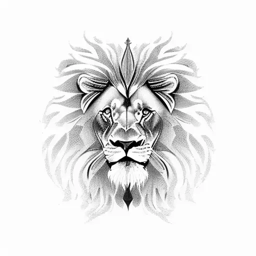lion hard 90 born Gemini  tattoo design idea