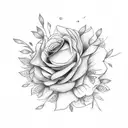 June, July, August, September, birth month flower bouquet  tattoo design idea
