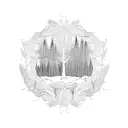 forest burning inside rectangular frame tattoo design idea