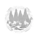 forest burning inside rectangular frame tattoo design idea