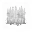 forest burning inside rectangular frame tattoo design idea