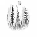 forest burning tattoo design idea