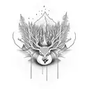 forest burning tattoo design idea