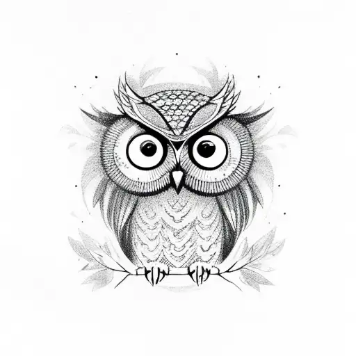 Owl cute tattoo design idea