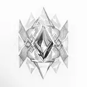  diamonds and fire tattoo design idea