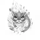  diamonds and fire tattoo design idea