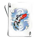 Koi Fish playing cards 2 hearts 7 clubs tattoo design idea