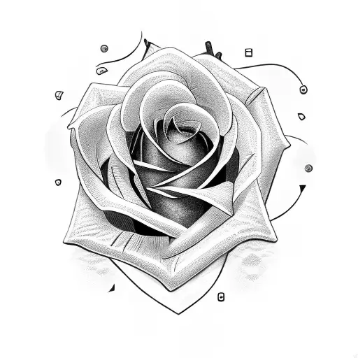 Rose with the number's 111 and a letter W tattoo design idea